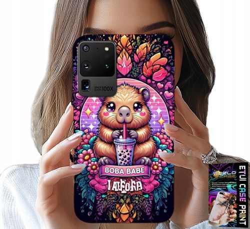 ETUI DO SAMSUNG GALAXY S20 Ultra - SŁODKA KAPIBARA Z SZEJKIEM, SUPER WZORY na Arena.pl