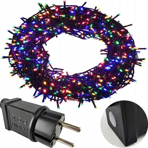 LAMPKI CHOINKOWE 1000 LED TIMER ATEST 51,5M MULTI WIELOKOLOROWE CE IP44 na Arena.pl