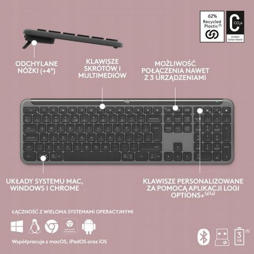 Klawiatura LOGITECH K950 Grafitowy na Arena.pl