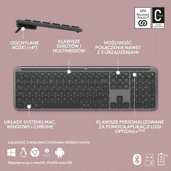 Klawiatura LOGITECH K950 Grafitowy zdjęcie 15
