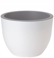 Doniczka okrągła dwukolorowa Muna 40 | Biały+beton, Kształt Okrągły, Wymiary 39.5x29.5 cm, Kolor Biały+Beton, Form-Plastik