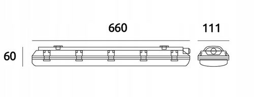 Oprawa hermetyczna lampa 60cm + 2x Świetlówki LED na Arena.pl