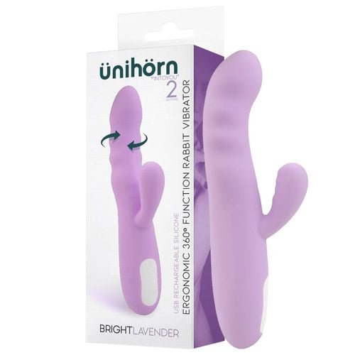 wibrator z ruchem obrotowym 360 z  masażerem do łechtaczki. bright lavender na Arena.pl