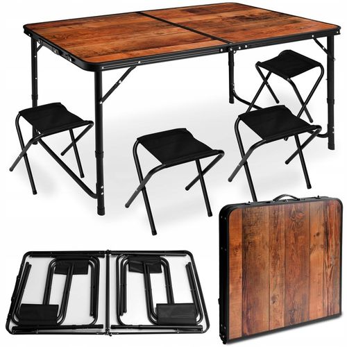 STOLIK TURYSTYCZNY SKŁADANY WALIZKA KEMPINGOWY PIKNIKOWY 4 KRZESŁA ZESTAW na Arena.pl