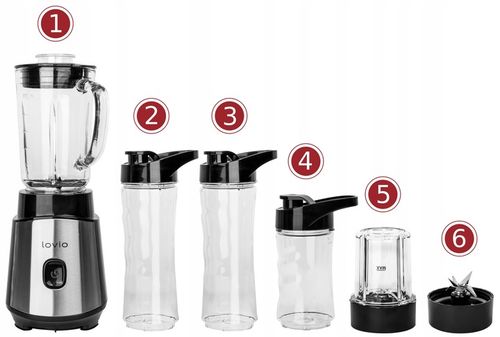 Blender kielichowy do SMOOTHIE KOKTAJLI szklany MŁYNEK do kawy KRUSZY na Arena.pl