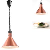 lampa do podgrzewania potraw - wisząca stożkowa miedziana 250w