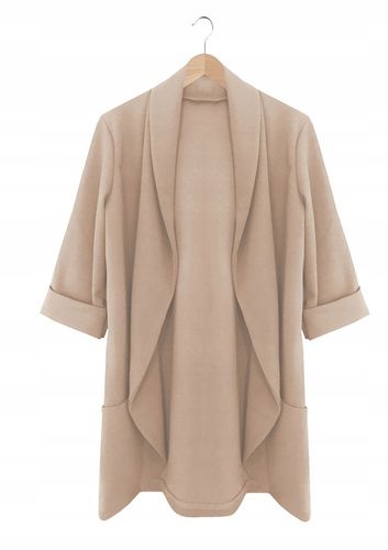 Marynarka damska żakiet NARZUTKA elegancka model MIA damska BEŻOWY na Arena.pl