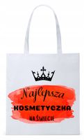 Dla Kosmetyczki Na Prezent Torba Eco Biała Shopper Z Nadrukiem Ze Zdjęciem