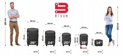 WALIZKA ABS BLOOM XL “ 24 ” ŚREDNIA MOCNA NA KÓŁKACH 7 KOLORÓW + ADRESOWNIK na Arena.pl