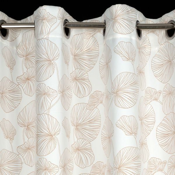 Zasłona gotowa na przelotkach MARIGOLD 140x250 biała w złote liście zdjęcie 4