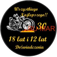 Opłatek na tort Urodziny 18 30 40  Motor Harley Davidson Yamaha Vsk Cross