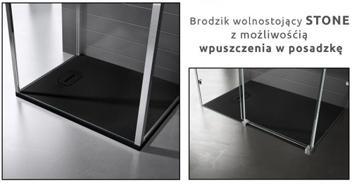 Brodzik Kamienny 90 x 90 Black na Arena.pl