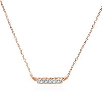 naszyjnik celebrytka w różowym złocie z brylantami