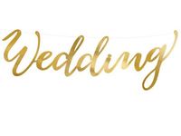 baner Wedding  złoty 16,5 x 45cm | GRL38-019