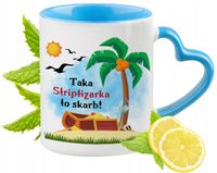 Dla Striptizerki Kubek Błękitny Z Uszkiem W Kształcie Serca Na Prezent