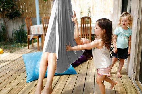 HAMAK CHUSTA AKROBATYCZNA DLA DZIECI 2.8x1.5m HUŚTAWKA SENSORYCZNA BUJAK na Arena.pl