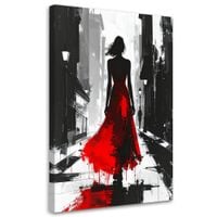 Obraz do sypialni salonu, Abstrakcja Kobieta w czerwonej sukience