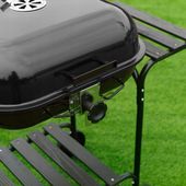 GRILL OGRODOWY WĘGLOWY Z POKRYWĄ VL02 CZARNY + SZCZYPCE