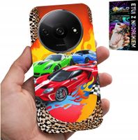 ETUI DO XIAOMI REDMI A3 - DLA DZIECI, SAMOCHODY WYŚCIGOWE + SZKŁO