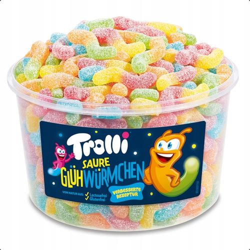Sour Glowworms - Robaczki - BOX 1050g Trolli na Arena.pl