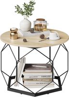 Stolik kawowy okrągły metalowa rama stoliczek boczny