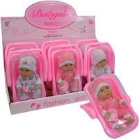 lalka bobas w nosidełku ze smoczkiem 20cm  | 17377