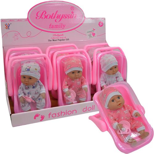 lalka bobas w nosidełku ze smoczkiem 20cm  | 17377 na Arena.pl