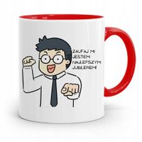 Dla Jubilera Kubek Czerwony Zaufaj Mi Prezent Z Nadrukiem Ze Zdjęciem