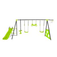 Plac zabaw do ogrodu Deluxe Max – metalowy, huśtawki, zjeżdżalnia, kosz