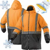 Kurtka Robocza Ostrzegawcza Ocieplana Zimowa Wodoodporna Leda Pomarańcz Xl