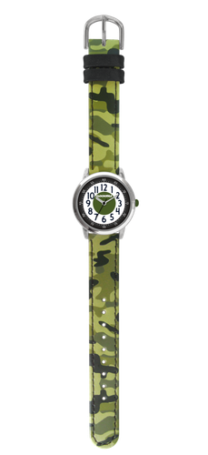 CLOCKODILE Świecący zegarek chłopięcy zielony ARMY z wzorem kamuflażu na Arena.pl