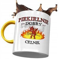 Kubek Żółty Dla Celnika Piekielnie Dobry Celnik Z Nadrukiem Ze Zdjęciem