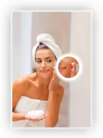 LUSTRO LED 100x120 Z LUSTERKIEM KOSMETYCZNYM COB 3xPOWIĘKSZENIE DO MAKIJAŻU