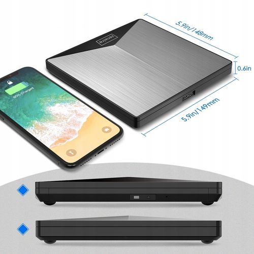 Zewnętrzny Napęd Odtwarzacz DVD CD USB-C 3.0 Nagrywarka do Laptopa Komputer na Arena.pl