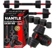 HANTLE 2x10 kg do ĆWICZEŃ CIĘŻARKI 20 kg 20kg REGULOWANE BITUMICZNE