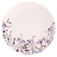 Talerz Obiadowy Duży Płytki Płaski na Obiad Porcelanowy Kwiaty 24 cm