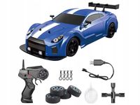 DUŻY Samochód Zdalnie Sterowany Auto Do Driftu Led Dym 4x4 NISSAN GTR DRIFT