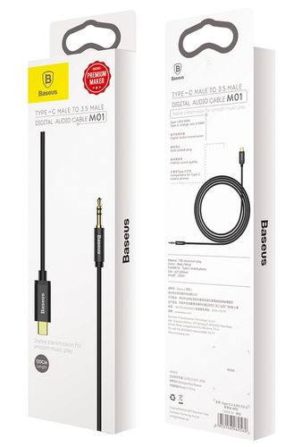 BASEUS KABEL USB-C TYPE-C AUX MINI JACK 3.5MM WTYK PRZEWÓD AUDIO 1.2M na Arena.pl