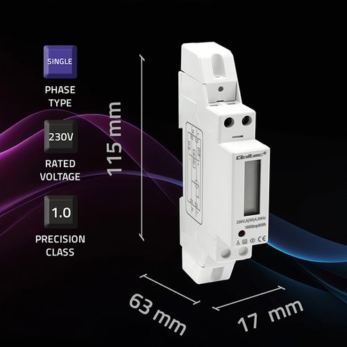 Qoltec Licznik Energii 230V DIN LCD 30A Jednofazowy na Arena.pl