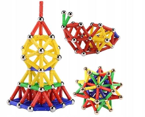 KLOCKI MAGNETYCZNE UKŁADANKA KONSTRUKCYJNE 250 SZT na Arena.pl