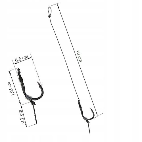 Gotowe Przypony method feeder 10 cm Haczyki z zadziorem #14 i igłą 7mm 8szt na Arena.pl