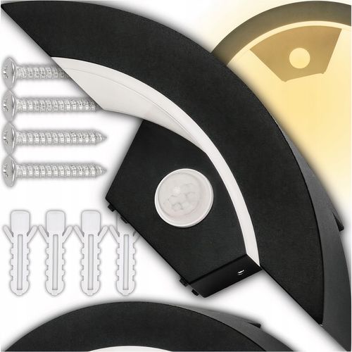 Kinkiet Ścienny Zewnętrzny Lampa Elewacyjna Czujnik Ruchu Zmierzchu 12W na Arena.pl