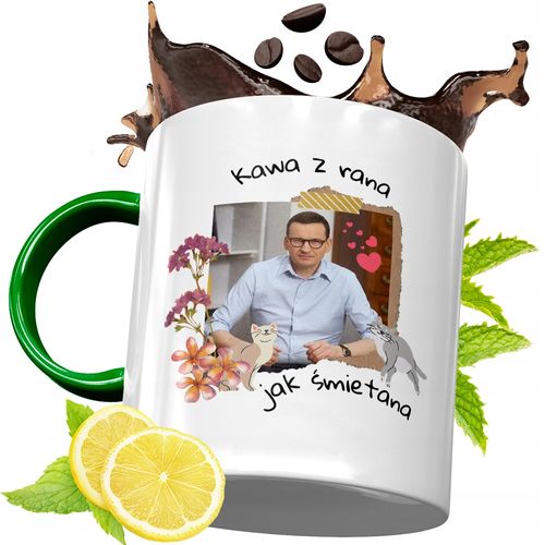 Kubek Zielony Mateusz Morawiecki Na Prezent Z Nadrukiem Ze Zdjęciem na Arena.pl