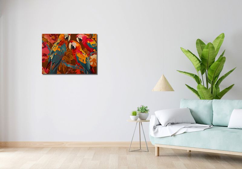 Obraz 70x50cm Kolorowe Ary zdjęcie 2