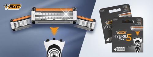 BIC HYBRID 5 FLEX WKŁADY DO MASZYNEK OSTRZA NOŻYKI ZESTAW BLISTER x8 na Arena.pl