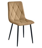 Krzesło welurowe LIBRA brązowe nogi czarne tapicerowane do jadalni