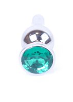 Plug-Jewellery Silver Butt Plug- Green