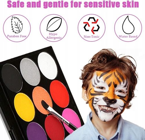 FARBY DO MALOWANIA TWARZY i CIAŁA ŚWIECĄCE W NOCY 15e. ZMYWALNE DLA DZIECI na Arena.pl