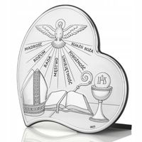 OBRAZEK pamiątka BIERZMOWANIA SREBRNY GRAWER