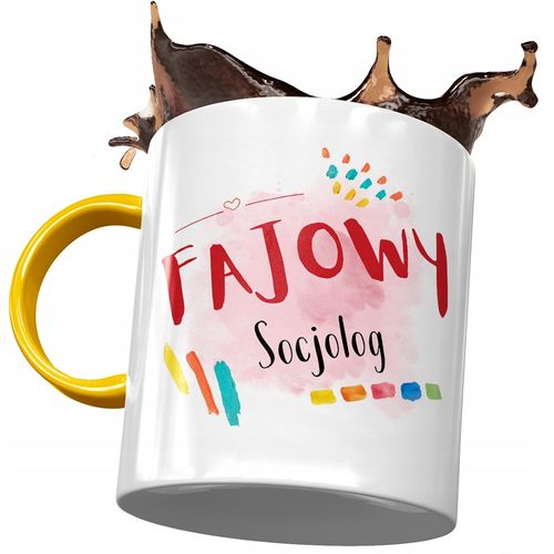 Kubek Żółty Dla Socjologa Fajowy Socjolog Prezent Z Nadrukiem Ze Zdjęciem na Arena.pl